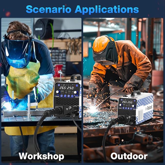 Reboot 250Amp MIG Welder 120V /240V RBM2500 PRO, 8-in-1 Multiprocess Welding Machine with Dual Aluminum Welding Modes, Gas MIG/Gasless MIG/MAG/Lift TIG/Stick/Spot/Spool Gun Compatible