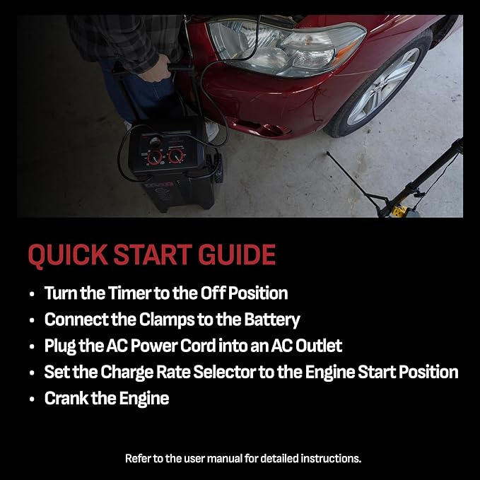 Schumacher Electric DSR ProSeries 12V / 24V Battery Charger - Heavy Duty 200A Manual Battery Charger & Engine Starter - Car, Truck & SUV Compatible - 135-Minute Timer & Amperage Control - DSR140