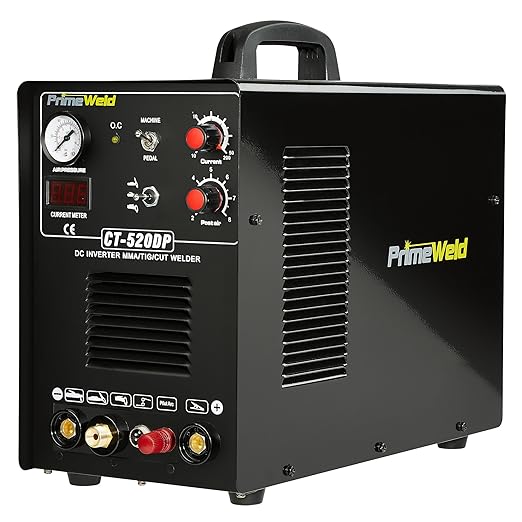 PrimeWeld Pilot Arc 50A Plasma Cutter, 200A TIG/Stick Welder Combo, Multipurpose Welding Machine for Home or Jobsite Use with 1/2-inch Clean Cut, Plasma Cutter, TIG Welder and Stick Welder, CT520DP
