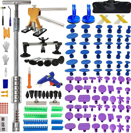176pcs M16 Big Size Anti-slip Slide Puller,Paintless Car Dent Removal Kit,Bodywork Hail Damage Repair,Auto Body Dent Removal Tools,Dent Pulling Dings Remover Tools Kit(176pcs M16 Slide Puller)