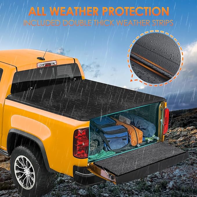 Nilight Soft Roll Up Truck Bed Tonneau Cover Compatible with Chevy Colorado/GMC Canyon 2015 2016 2017 2018 2019 2020 2021 2022 2023 2024 2025 5.2ft