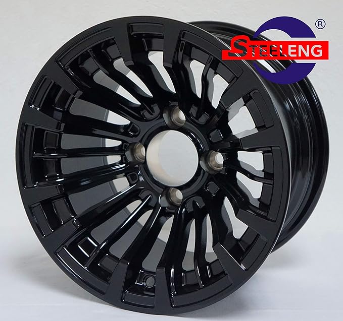 12" Matador Gloss Black Wheels and 20x10-12 All Terrain Tires Combo - Set of 4