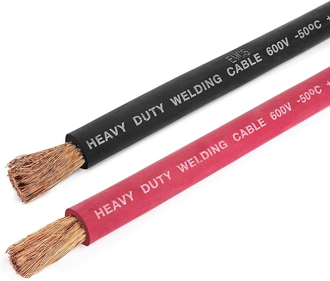 EWCS 4 Gauge Premium Extra Flexible Welding Cable 600 Volt 20 Feet Each Black+Red