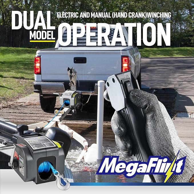 Trailer Winch,Reversible Electric Winch, for Boats up to 6000 lbs.12V DC,Power-in, Power-Out, and Freewheel Operations,30% Higher winching Power Than Regular 6000 lbs Winch (5000lbs Marine)