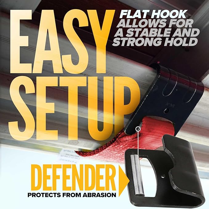 US Cargo Control Winch Straps 4" x 30' (4-Pack), 5,400 LBS Working Load Limit, Heavy Duty Flatbed Tie Downs with Flat Hooks, Red 4 Inch Straps for Flatbed Trailer, Truck, and Cargo Securement