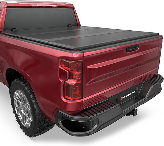 Fiberglass Hard Tri-Fold Truck Bed Tonneau Cover Compatible with 2019-2025 Chevy Silverado 1500/GMC Sierra 1500 Fleetside (6.5FT/78.9Inch Bed) - Exclusive for 4th-Gen GMT T1XX Platform