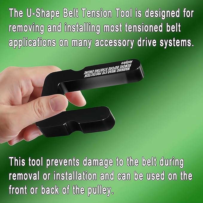 59560 Stretch Belt Tool for GM 5.3.L, 6.2L & 6.6L Gas Engines, Suitable for Main Drive Pulleys,A/C Pulley,Double Sided Design