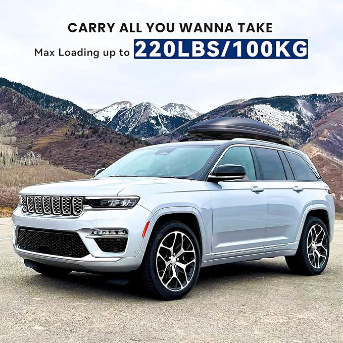 220Lbs Roof Rack Crossbars for 2021-2025 Grand Cherokee L,2022-2025 Grand Cherokee WL with Anti-Theft Lock, Heavy Duty Aluminum Anti-Corrosion Cross Bar Fit Luggage Luggage Kayaks Bicycles Snowboard