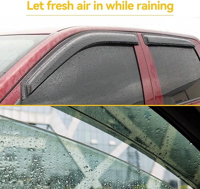 Window Rain Guards Visors for 2004-2014 Ford F150 Extended Cab, Out-Channel Window Vent Wind Shades Shield Deflectors for 04-14 F-150 SuperCab
