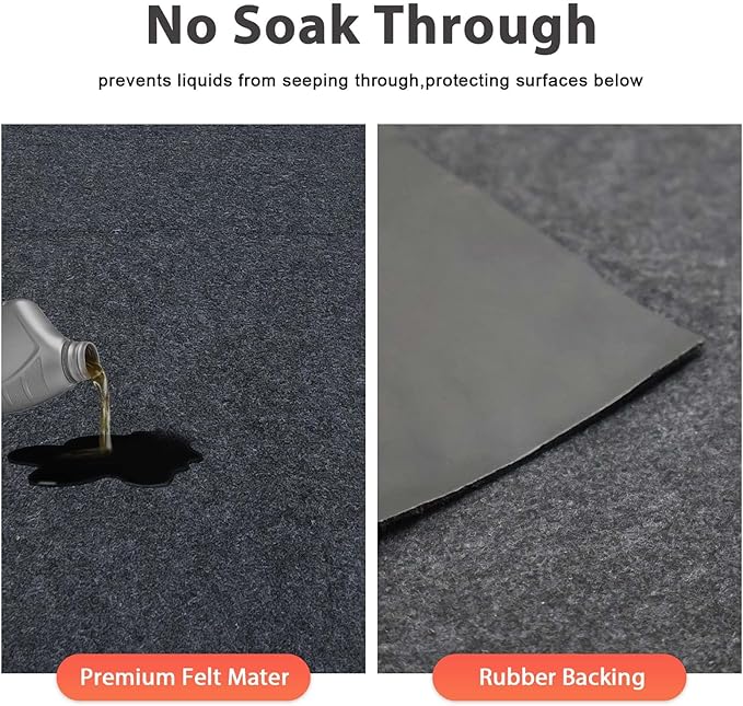 XL Oil Spill Mat (36" x 59")(2-Pack), Premium Absorbent Oil Pad, Reusable, Washable,Waterproof Backing Contains Liquids, No Soak Through,Protects Garage Floor Surface