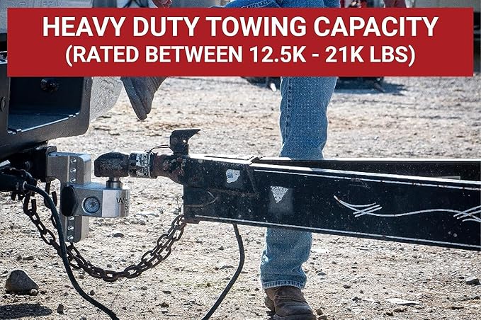 Weigh Safe Aluminum Adjustable Trailer Hitch - Towing Hitch with Built-In Tongue Weight Scale - Compatible with 2" Receivers - 4" Drop, Stainless Steel Tow Balls, 12,500 GTW, 4-Piece Lock Set