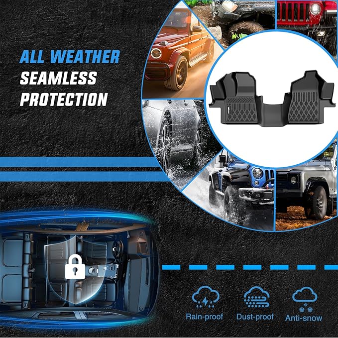 Nilight TPE Floor Mats for Ford Transit 150 250 350 350HD w/Carpet Flooring (No for Connect) 2015 2016 2017 2018 2019 2020 2021 All Weather Custom Fit Heavy Duty Floor Liners