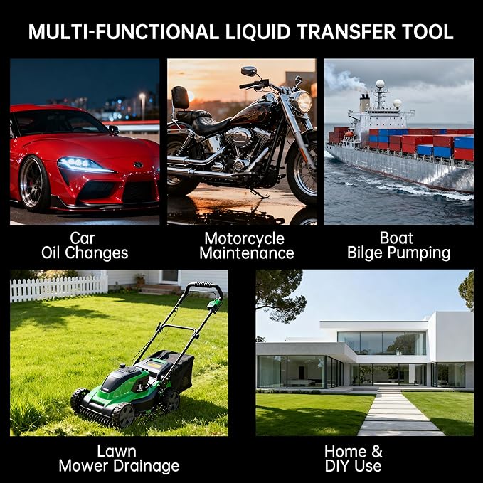 6L Manual Vacuum Oil Extractor Pump, Fluid Extractor Pump with 1 Hose and 3 Long Hard Tubes for Automotive, Marine, and Multi-Purpose Fluid Changes