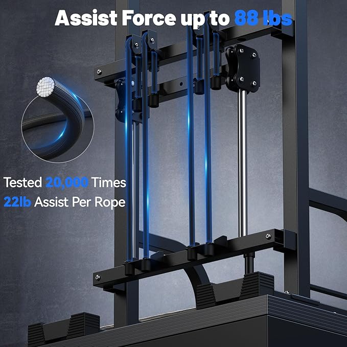 Sportsroyals Power Tower Pull Up Bar Station, 450LBS Stable Pull Up Dip Station for Home Gym Strength Training Equipment