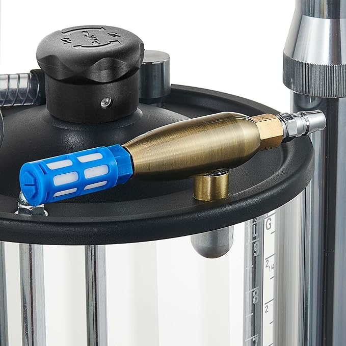 Waste Oil Drain Tank, 26.4 Gallon Capacity, Pneumatic Oil Extractor, 61 in. Suction/Drain Pipes, 3.17 Gallon Measuring Cup, <0.09MPa Vacuum