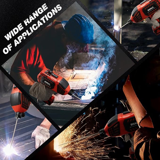 SHALL Portable Electric Welding Machine, 110V Handheld ARC Welder with IGBT Inverter, 0-120 Amp Adjustment Current for 1/16''-1/8'' Welding Rods