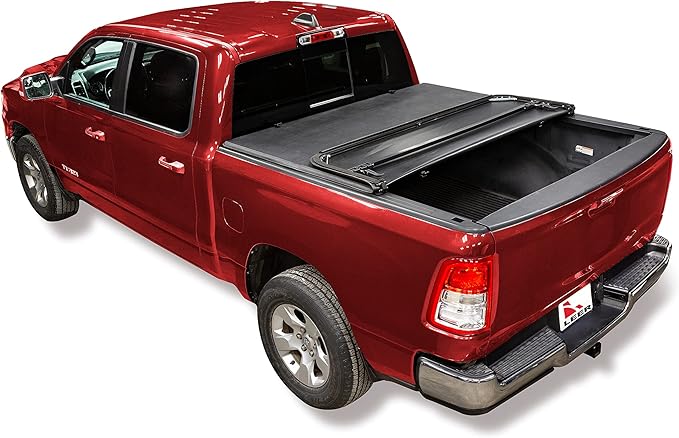 LEER FOLDITUP | Fits 2009-2018 Ram, 2019-2023 Heavy Duty, 2019 Classic with 6’4” Bed w/Out Rambox | Soft Tri-Fold Truck Bed Tonneau Cover | Easy Install | 4F137