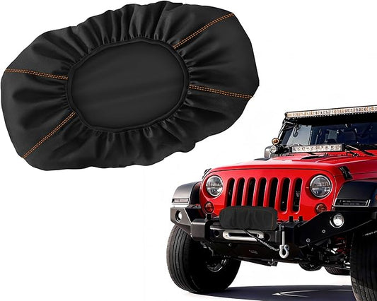 Winch Cover,Dustproof Winch Protection Cover,Badlands Winch Cover 12000 lb Waterproof,Tear Resistant for Up to 17500 Lbs Electric Winches,Indoor/Outdoor Fit for Warn(22″Lx9.8″Hx7.5″W)