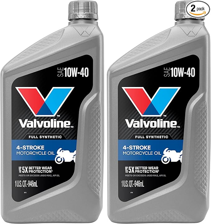 Valvoline Motor Oil, 10W-40, 1 QT Pack of 2 | Full Synthetic | 4-Stroke Motorcycle