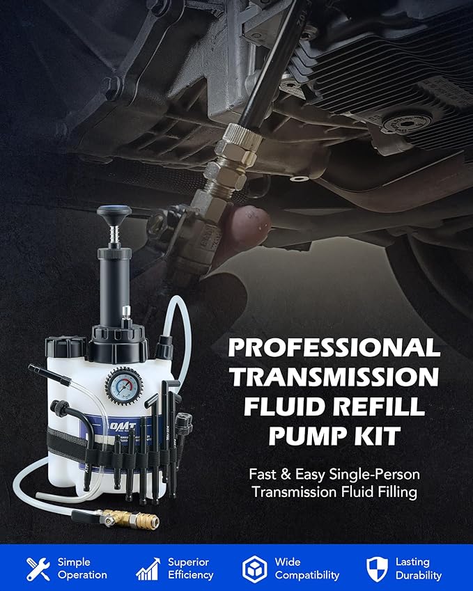 Orion Motor Tech Transmission Fluid Pump, 3L Transmission Filler Pump with 12pc ATF Aluminum Adapters, Manual Transmission Fluid Transfer Pump with Pressure Gauge, Transmission Dispenser Oil Pump Tool