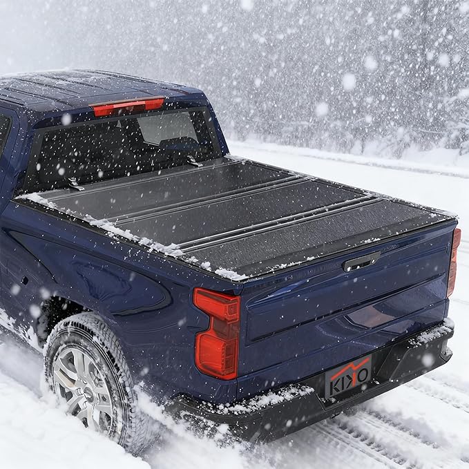 Kikito Truck Bed Tonneau Cover Compatible with 2015-2025 Chevy/GMC Colorado/Canyon with 5.2" Bed (62") Flip-Up Style FRP Hard Folding Truck Bed Cover No-Drill 100% Bed Access