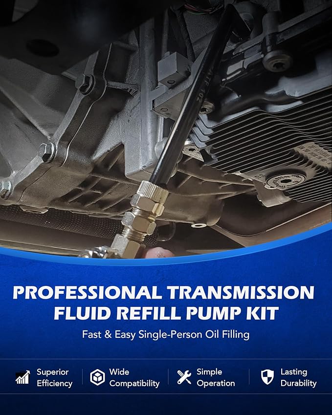 Orion Motor Tech 7.5L Transmission Fluid Pump, 2 Gallon Manual ATF Refill Kit Transmission Fluid Hand Pump Automotive, Transmission Fluid Transfer Pump, Transmission Fill Pump with 15 ATF Adapters