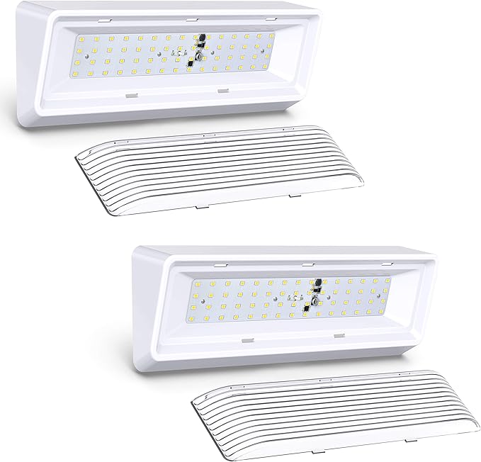 Leisure LED 2 Pack RV Exterior Porch Utility Light XL 12v 650 Lumen Lighting Fixture. Replacement Lighting for RVs, Trailers, Campers, 5th Wheels White Base Clear Lens (White, 2-Pack)