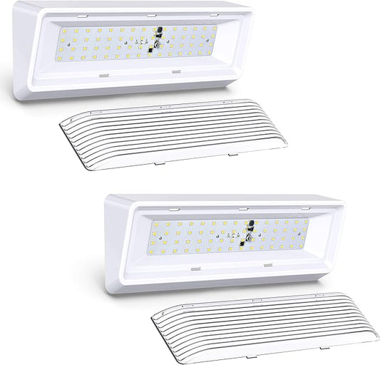 Leisure LED 2 Pack RV Exterior Porch Utility Light XL 12v 650 Lumen Lighting Fixture. Replacement Lighting for RVs, Trailers, Campers, 5th Wheels White Base Clear Lens (White, 2-Pack)