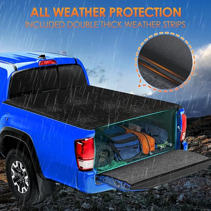 Nilight Soft Tri-fold Truck Bed Tonneau Cover Fits for Toyota Tundra 2022 2023 2024-6.5ft