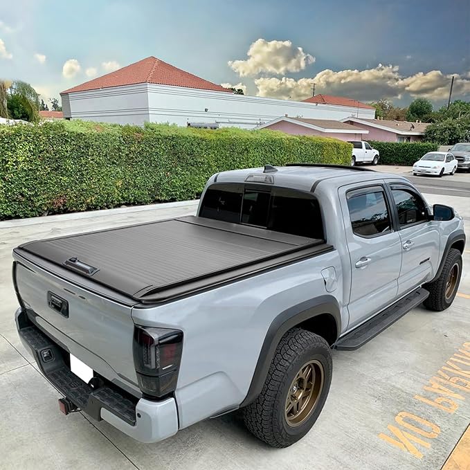 Retractable Truck Bed Tonneau Cover for 2016 2017 2018 2019 2020 2021 2022 2023 2024 2025 Toyota Tacoma (5'/60") Truck Bed Cover Key Lock