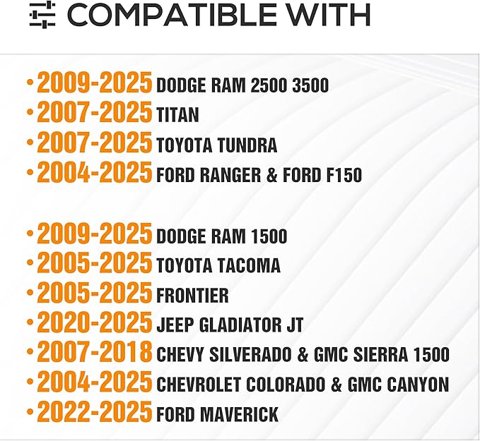 Adjustable Truck Bed Racks Compatible with Tacoma/Tundra/Silverado/Sierra/Ram/Ford F-Series/Titan/Frontier/Colorado/Canyon/JT/Ranger/Maverick, Universal Ladder Cargo Rack