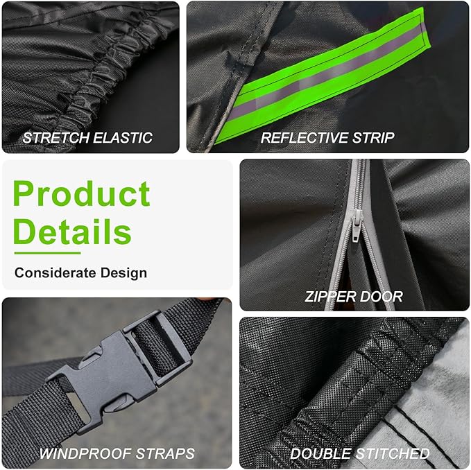 KouKou Waterproof SUV Car Cover Suitable for Mercedes Benz GLC 300 350 from 2015 to 2025, 7 Layers Windproof All Weather Waterproof Outdoor Cover Sun Rain UV Dust Snow Protection. Black