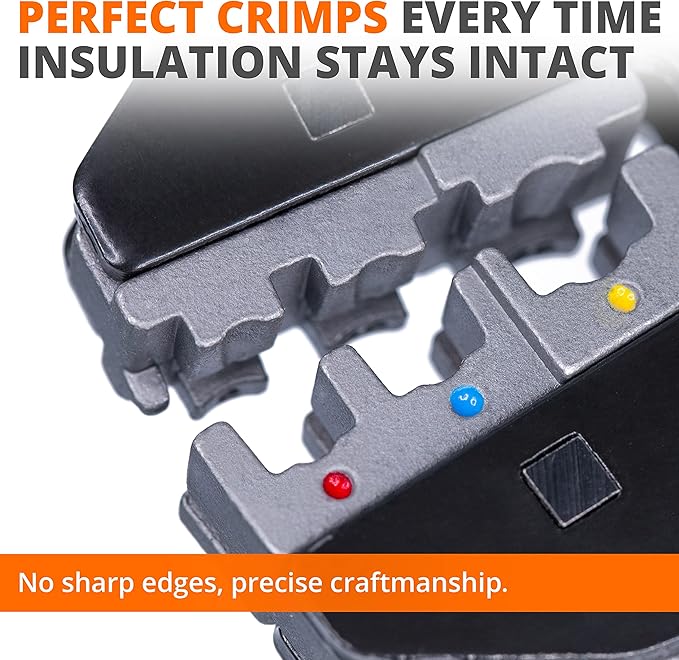 Wirefy Wire Crimping Tool Kit | Crimpers & 9 Slide in Dies | Ratcheting Wire Crimper Tool | Terminal Crimp Pliers | for Heat Shrink, Insulated, Non-Insulated, Butt, Large, Flag, Nylon, Connectors