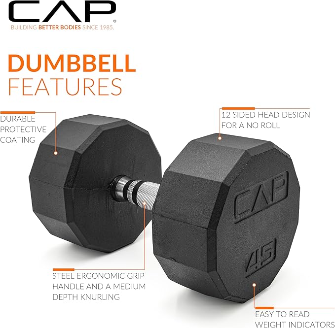 CAP Barbell Coated Dumbbell Weight | Multiple Options Pairs & Sets