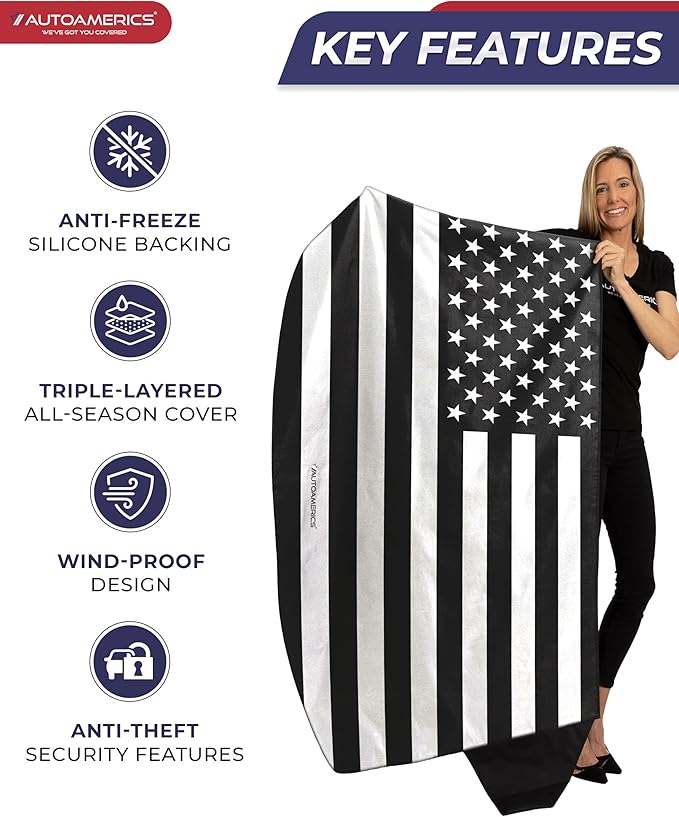 AUTOAMERICS Windshield Snow Cover - Windshield Cover for Ice and Snow - Waterproof Shield Window Protector for Car Truck SUV