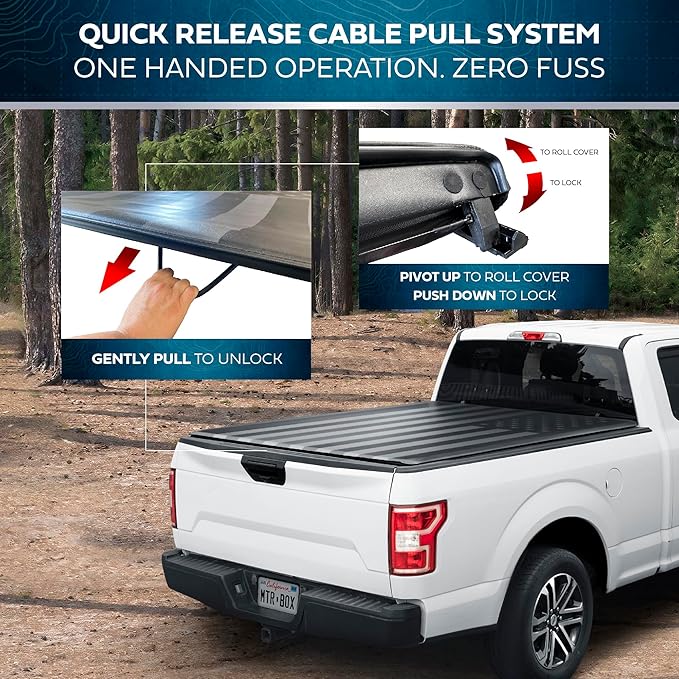 American Flag Truck Tonneau Cover for Ram 1500 2009-2025 (NO RAMBOX)/ Ram 2500 & 3500 with Extra Short 5.7 ft Bed Length, All-Weather Soft Roll Truck Bed Cover for Truck Black/Gray Flag