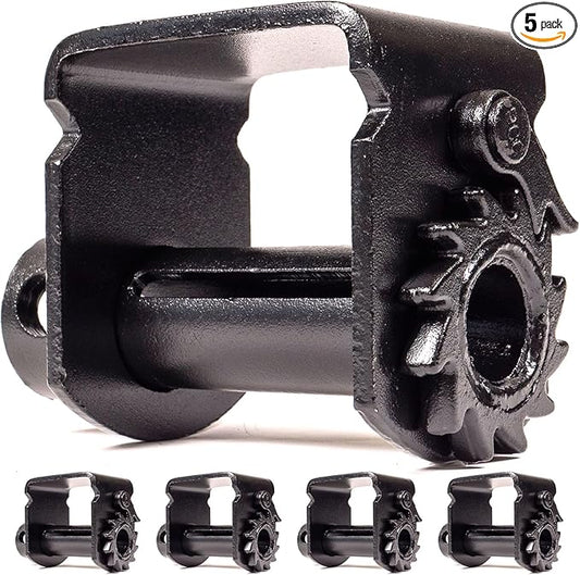 US Cargo Control Low Profile Sliding Winch for Flatbed Trailer (5-Pack), 4 Inch Tie-Down Winch Holds Up 15 Feet of 4 Inch Webbing, Fits Sliding C-Track, 5,500 LBS Working Load Limit