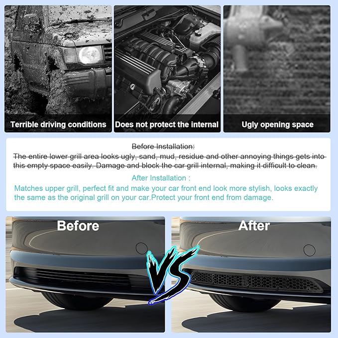 CDEFG for 2024 2025 Tesla Model 3 Front Grill Mesh Inserts Trims Front Grille Guard for 2024 2025 Tesla Model 3 Car Exterior Accessories Front License Plate Brackets, 2PCS(for 2024 Model 3)