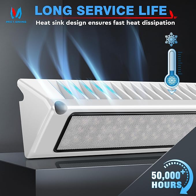 MICTUNING 9 Inch RV Exterior LED Porch Utility Light, 12V 6000K Awning Lights Replacement Lighting IP67 Waterproof for RVs Trailers Campers Motorhome, White