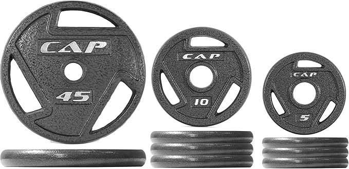 CAP Barbell 2-Inch Olympic Cast Iron Plate Weight Set | 75-285 lbs | Multiple Options