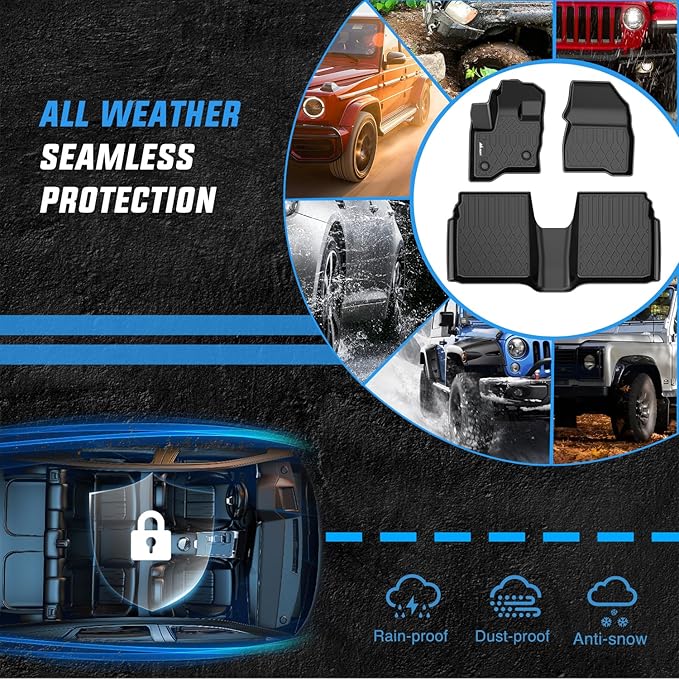 Nilight Floor Mats for Ford Flex 2009 2010 2011 2012 2013 2014 2015 2016 2017 2018 2019 All Weather Custom Fit Heavy Duty Floor Liners