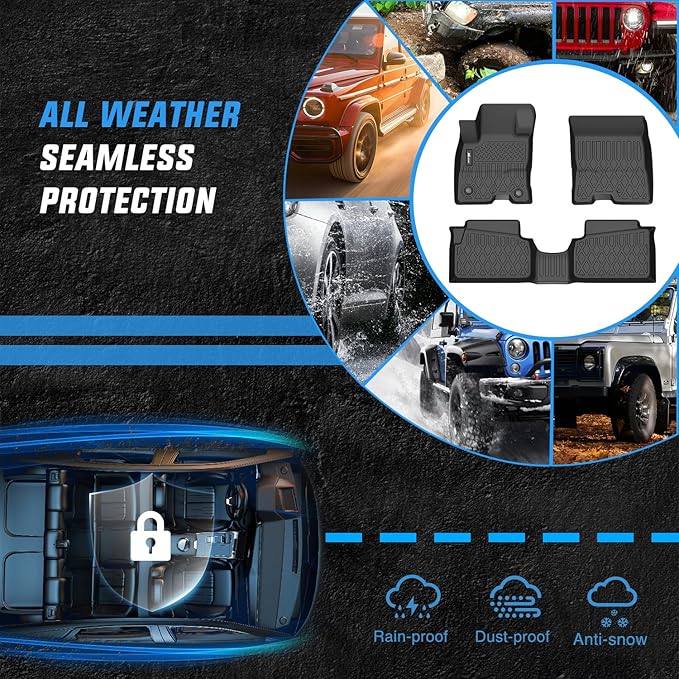 Nilight TPE Floor Mats for Ford Maverick Hybrid 2022 2023 2024 2025, All Weather Custom Fit Heavy Duty Floor Liners