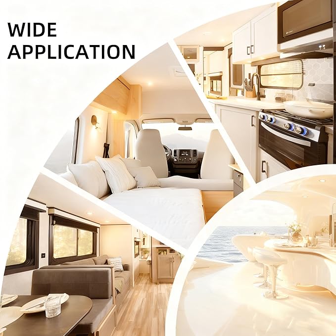 RV Puck Light, RV Recessed Ceiling Light, 12V RV Lights Interior, Ultra-Thin RV Light Fixtures, High Brightness Camper Interior Light for RV Motorhome Boat