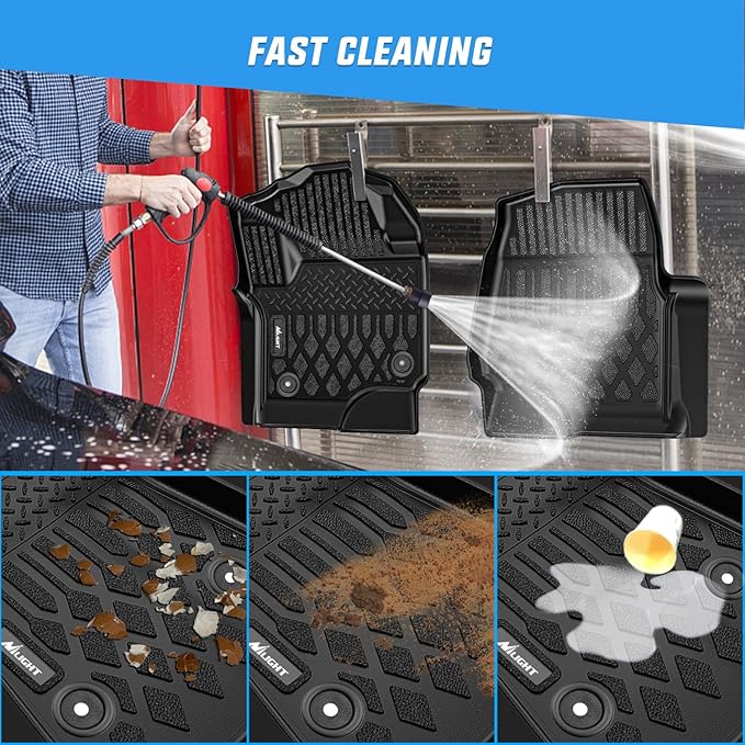 Nilight TPE Floor Mats for Ford F250 F350 F450 F550 Super Duty Crew Cab Bucket Seat 2017 2018 2019 2020 2021 2022 2023 2024 2025 All Weather Custom Fit Heavy Duty Floor Liners