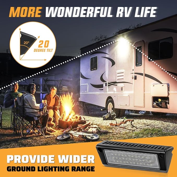 Nilight RV Exterior Light 2PCS 9 Inch Porch Lights Flood Beam 12V 24V LED Scene Cargo Lighting Black Aluminum Housing for RVs Trailers Travel Campers 5th Wheels Motorhome SUV Truck