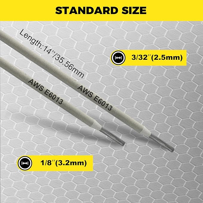 E6013 Welding Rods 1/8" 4.4LB - Carbon Steel Stick Electrodes with Low Spatter & Easy Slag Removal for ARC Welding, Home Repair, Construction