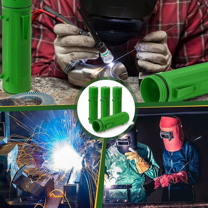 Zonon 4 Pcs Electrode Rod Storage Tube 14 Inch Airproof and Waterproof Welding Rod Holder for Canister(Green)