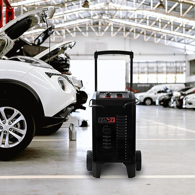 Schumacher Electric DSR ProSeries 12V / 24V Battery Charger - Heavy Duty 200A Manual Battery Charger & Engine Starter - Car, Truck & SUV Compatible - 135-Minute Timer & Amperage Control - DSR140