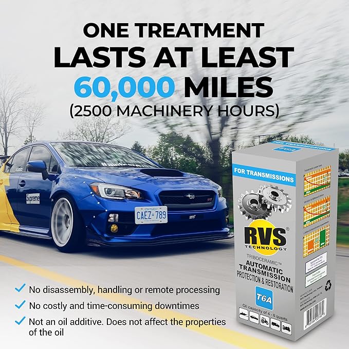 T6A Automatic Transmission Fluid Treatment. For transmissions with an Oil Capacity up to 6 quarts. Safe for All Manual & Automatic transmissions.