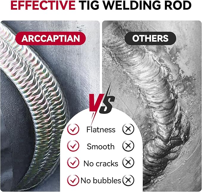 ARCCAPTAIN Mild Steel TIG Welding Rod ER70S-6, Welding Wire Filler Rod, 3/32" X 16", 5LB